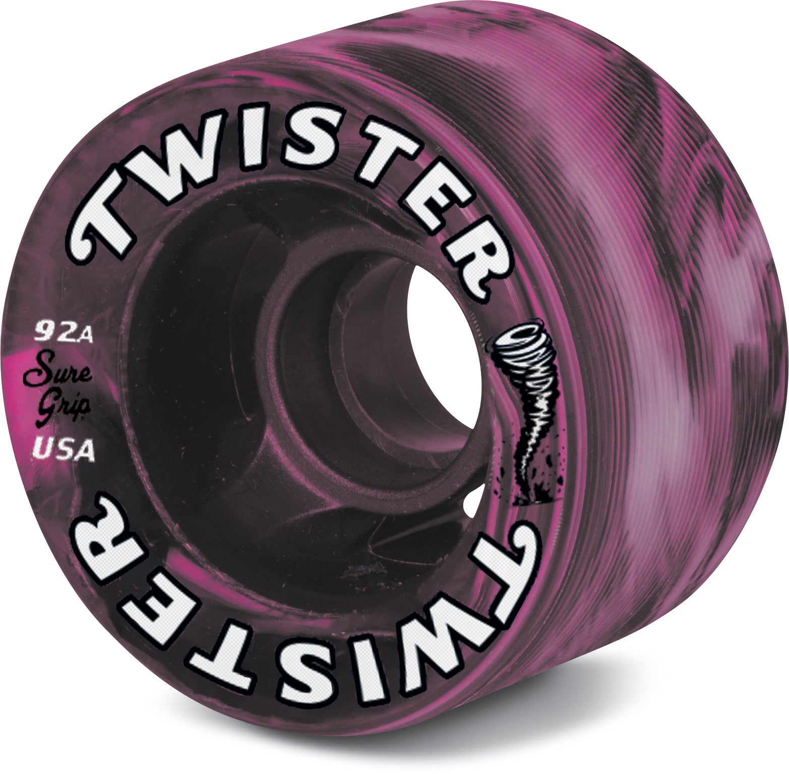 Sure-Grip Twister Swirl Roller Skate Wheels - 62mm X 42mm, 96A Hardness, Set Of 8 (Various Colors)